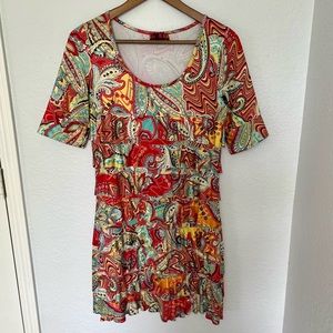 Isle Apparel Cha Cha Ruffle Layer Dress Size Small